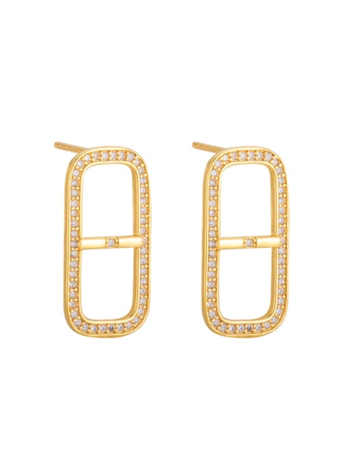 Gold  earrings 925 Sterling Silver Cubic Zirconia Geometric Minimalist Stud Earring