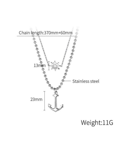 Open Sky Titanium Steel Bead Anchor Hip Hop Multi Strand Necklace 3