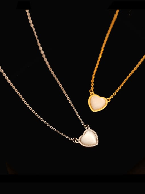 BeiFei Minimalism Silver 925 Sterling Silver Shell Heart Minimalist Necklace 2