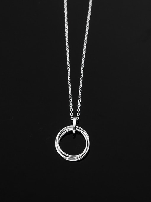Rosh 925 Sterling Silver Hollow Round Minimalist Necklace 3
