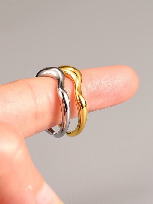 A TEEM Titanium Steel Irregular Minimalist Band Ring 2