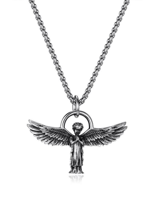 Open Sky Stainless steel Angel Hip Hop Necklace 3