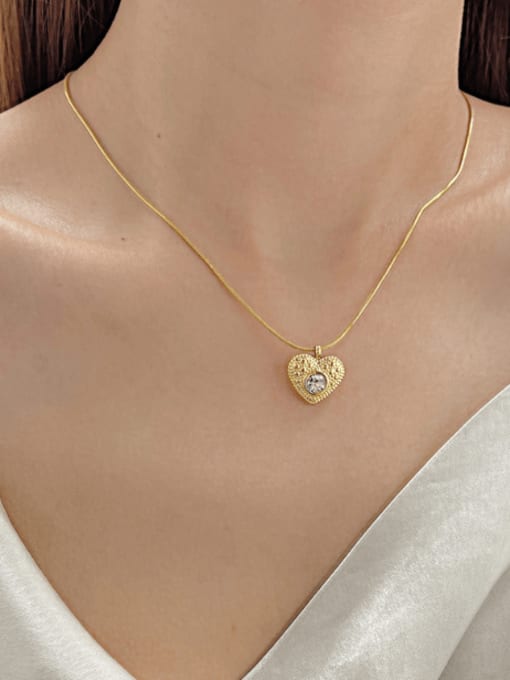 Open Sky Titanium Steel Heart Minimalist Necklace 1