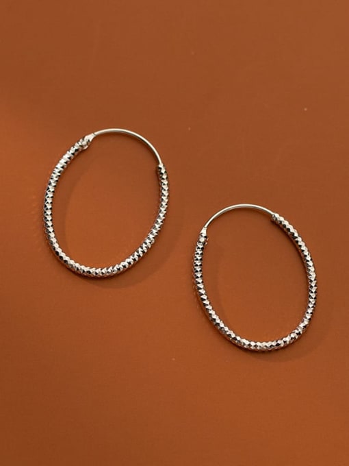 Rosh 925 Sterling Silver Geometric Vintage Hoop Earring 0