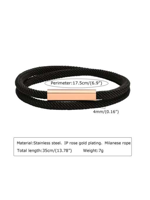 CONG Stainless steel Cotton Rope Geometric Minimalist Strand Bracelet 3