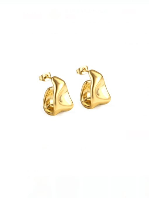 18K gold Titanium Steel Geometric Minimalist Stud Earring