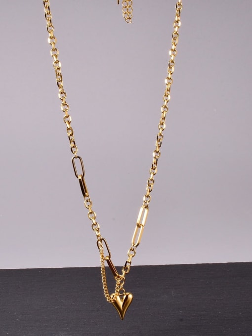 A TEEM Titanium Heart Vintage hollow  chain  Necklace 2