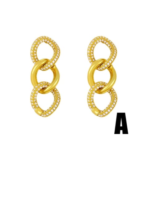 CC Brass Cubic Zirconia Key Vintage Drop Earring 2