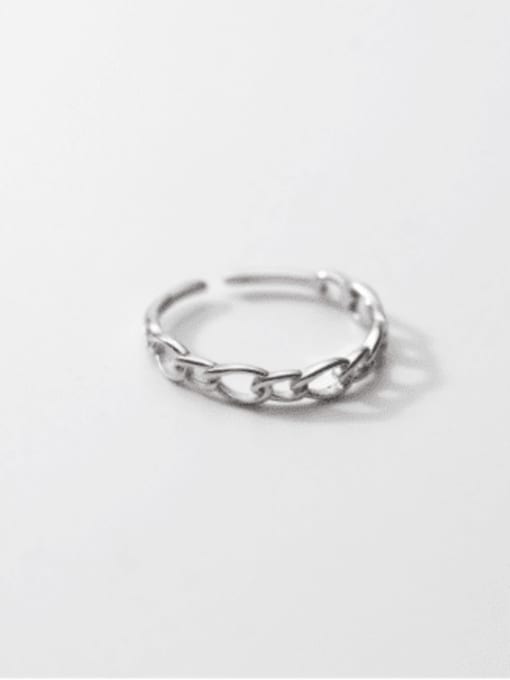 silver chain ring 925 Sterling Silver Geometric Minimalist Band Ring