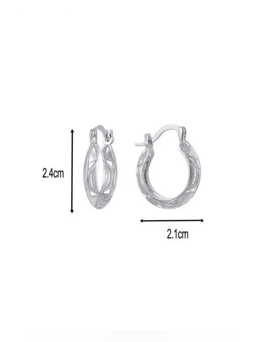 CHARME Brass Hollow Geometric Minimalist Huggie Earring 3