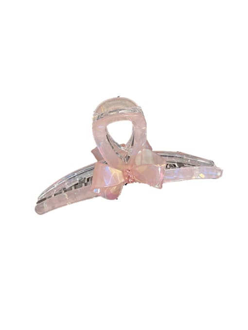 Colorful Pink Bow Trend Geometric Resin Jaw Hair Claw