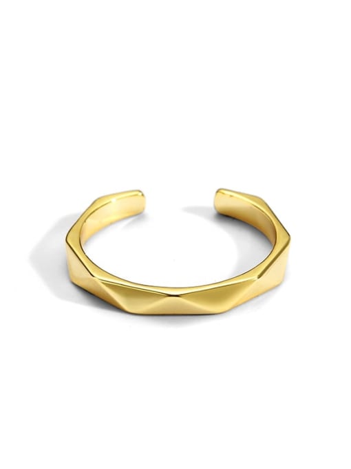 CHARME Brass Smooth Geometric Minimalist Band Ring 0