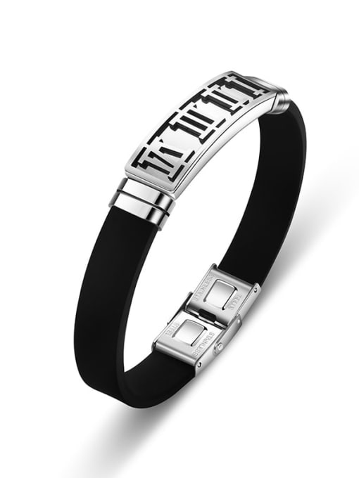 BSL Stainless steel Silicone Heart Minimalist Wristband Bracelet 0