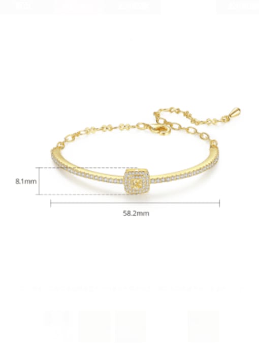 BLING SU Brass Cubic Zirconia Geometric Minimalist Bracelet 3
