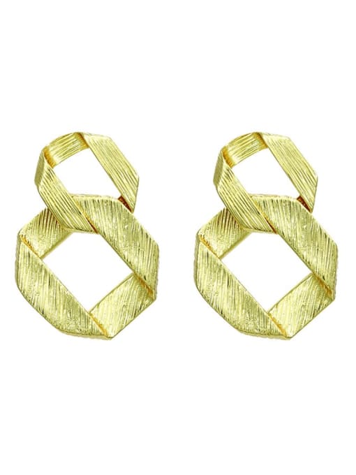 gold Alloy Geometric Minimalist Drop Earring