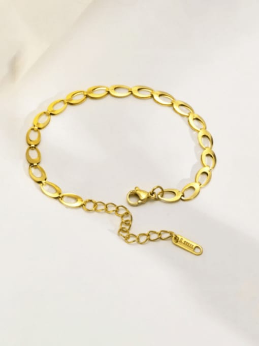 GOLD  17 +5CM Stainless steel Geometric Chain Vintage Link Bracelet