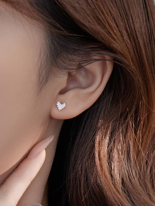 BeiFei Minimalism Silver 999 Fine Silver Flower Cute Stud Earring 1