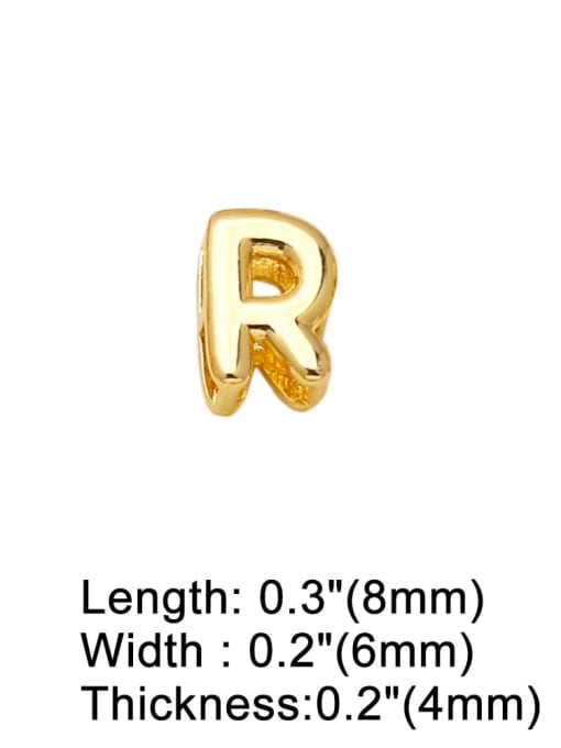 R Brass Letter Minimalist Necklace