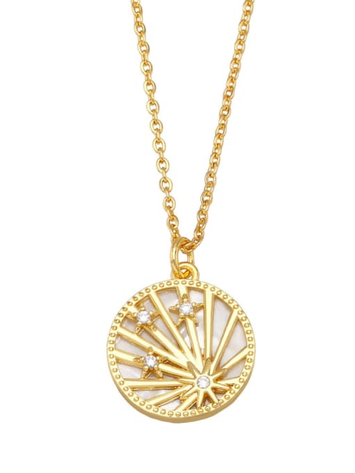 CC Brass Shell Geometric Vintage Necklace 2