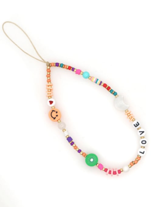QT K210138C Imitation Pearl Multi Color Polymer Clay Letter Bohemia Mobile Phone Accessories