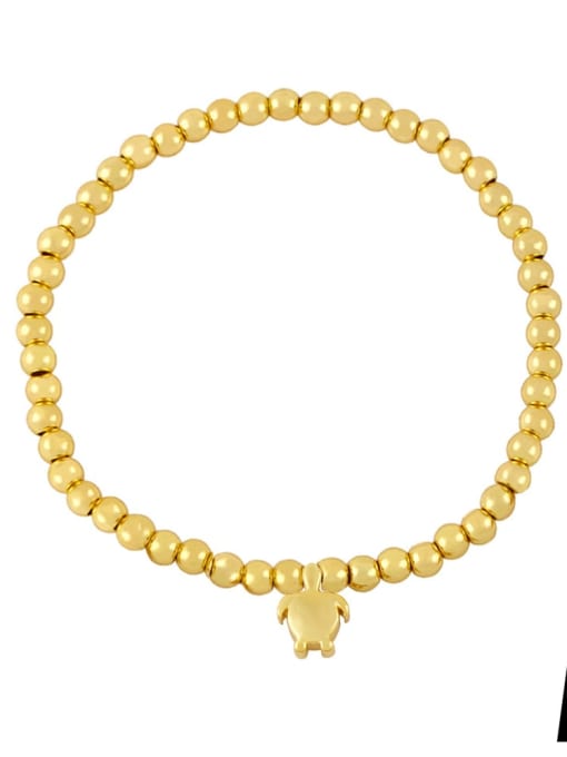 A (tortoise) Brass Bead Star Vintage Beaded Bracelet