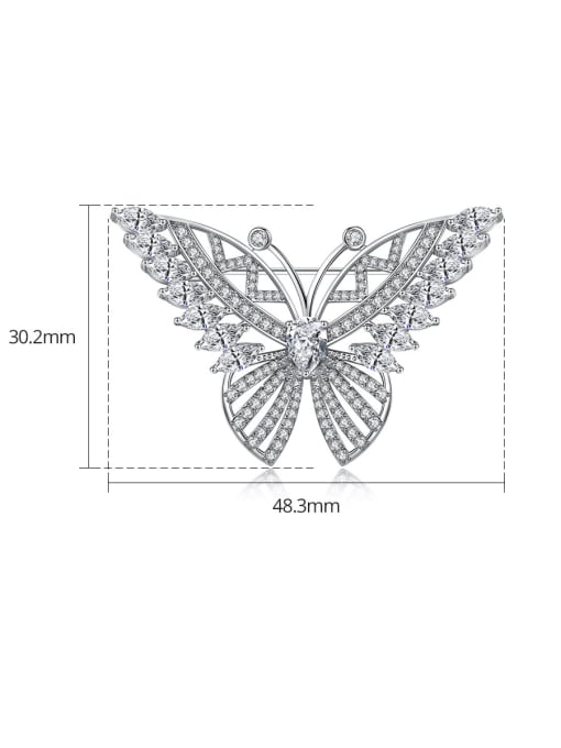 BLING SU Brass Cubic Zirconia Butterfly Luxury Brooch 4