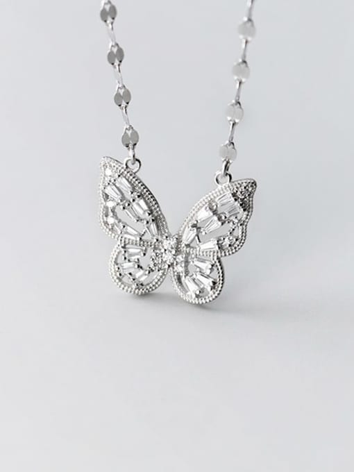 Rosh 925 Sterling Silver Cubic Zirconia Butterfly Dainty Necklace 3