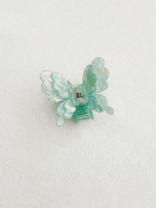Illusionary Green Acrylic Trend Butterfly Alloy Multi Color Jaw Hair Claw