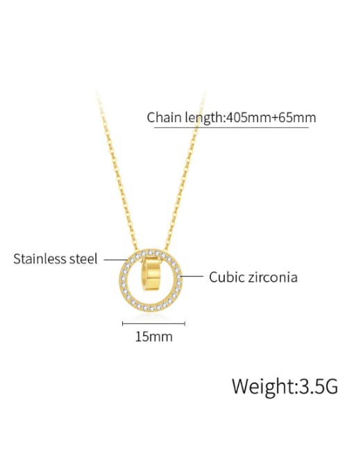 Open Sky Titanium Steel Cubic Zirconia Geometric Minimalist Necklace 4
