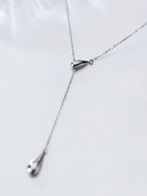 Rosh 925 Sterling Silver  Minimalist  Water Drop Lariat Necklace 2