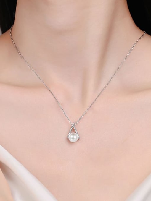 MOISS 925 Sterling Silver Moissanite Geometric Dainty Necklace 2