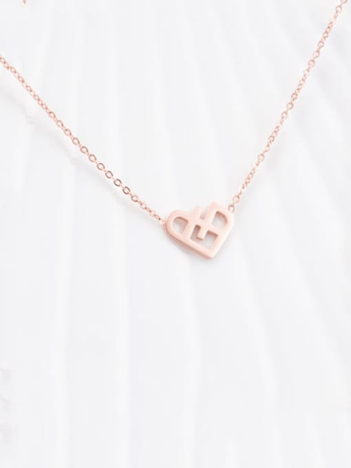A TEEM Titanium  Hollow  Heart Necklace