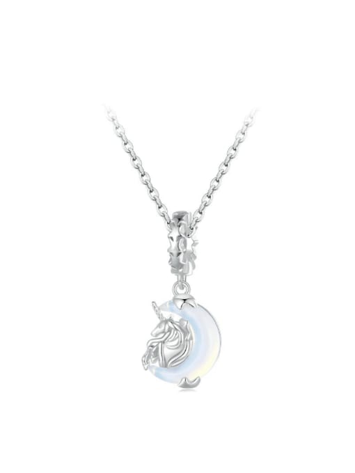Jare 925 Sterling Silver Moon Cute Necklace 0