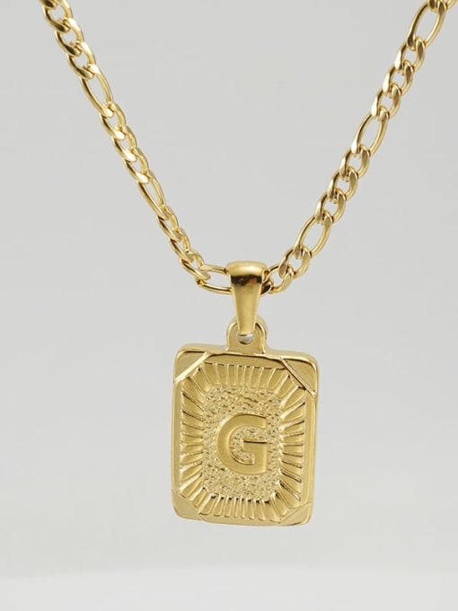 Gold G Titanium Steel Letter Hip Hop coin Necklace with 26 letters
