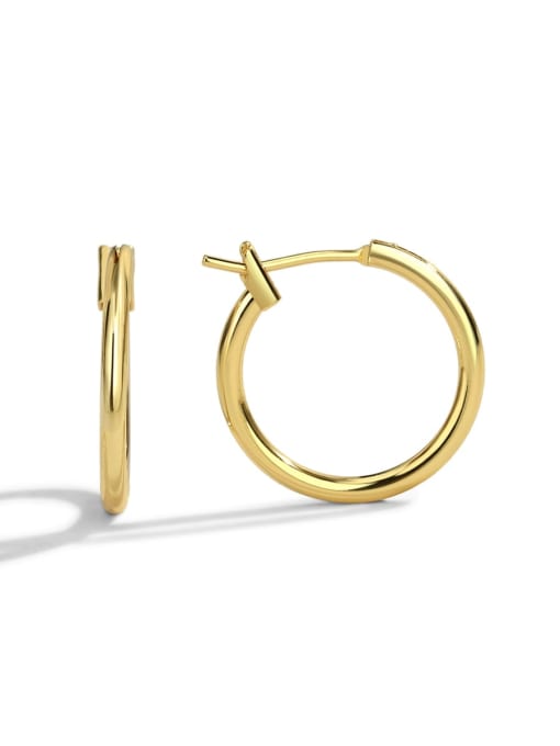 Gold Circle Earrings 20mm Brass Geometric Minimalist Hoop Earring