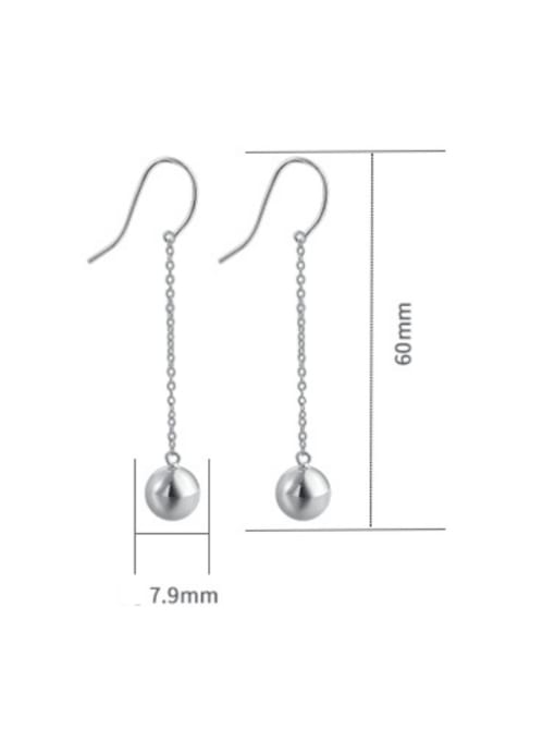 Dan 925 Sterling Silver Round Ball Minimalist Hook Earring 2