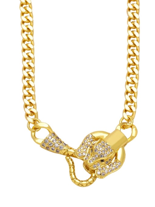 CC Brass Cubic Zirconia Leopard Hip Hop Necklace 3