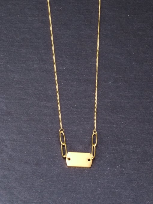 A TEEM Titanium Letter Geometric Minimalist pendant Necklace 2