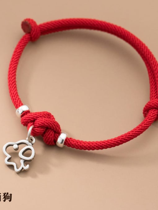 Dog 925 Sterling Silver Zodiac Minimalist Adjustable Bracelet