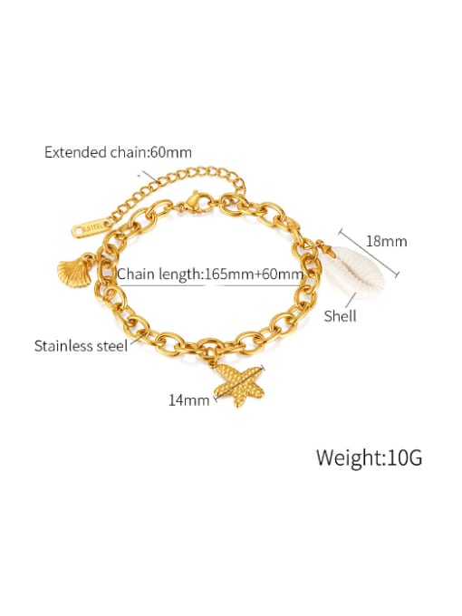 Open Sky Stainless steel Star Hip Hop Link Bracelet 2