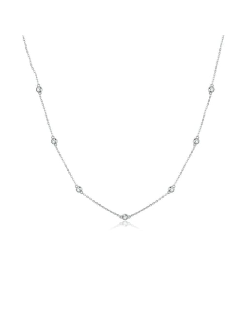 Jare 925 Sterling Silver With  White Gold Plated Minimalist  Clavicle Necklaces 0
