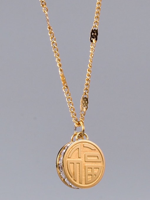 A TEEM Titanium Round Ethnic pendant Necklace