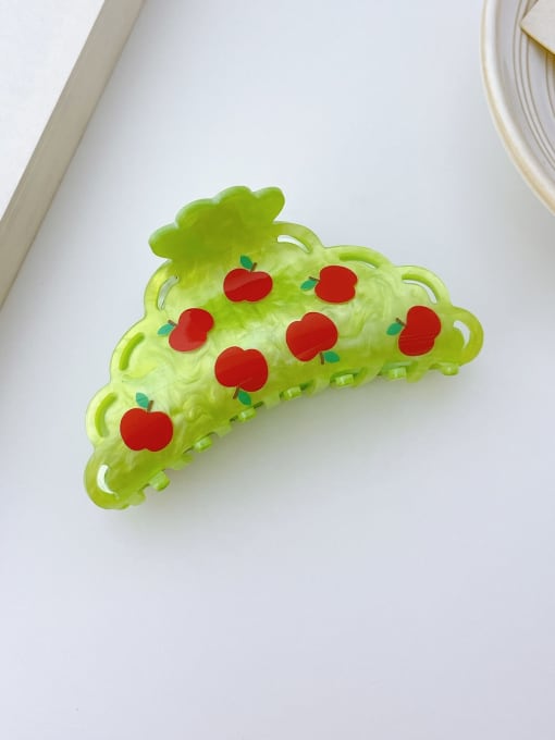Apple green 9cm Cellulose Acetate Cute Friut Alloy Jaw Hair Claw
