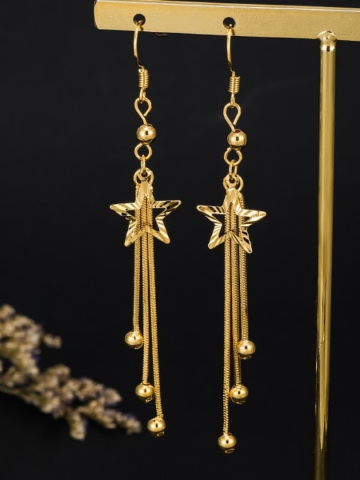 13 star ear hook Brass Cubic Zirconia Tassel Dainty Drop Earring