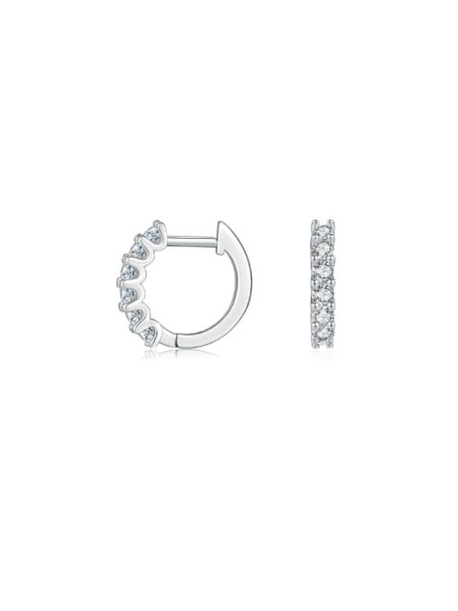 MODN 925 Sterling Silver Cubic Zirconia Geometric Dainty Huggie Earring 0