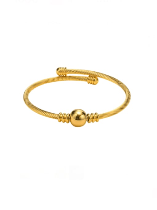 golden Stainless steel Round Vintage Band Bangle