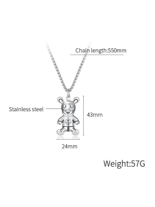 Open Sky Stainless steel Bear Hip Hop Necklace 2