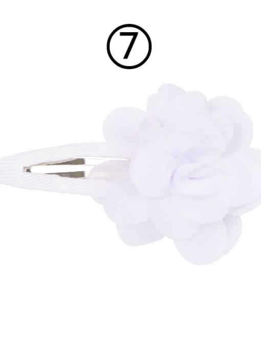 7 white Alloy Yarn Minimalist Flower  Multi Color Hair Barrette