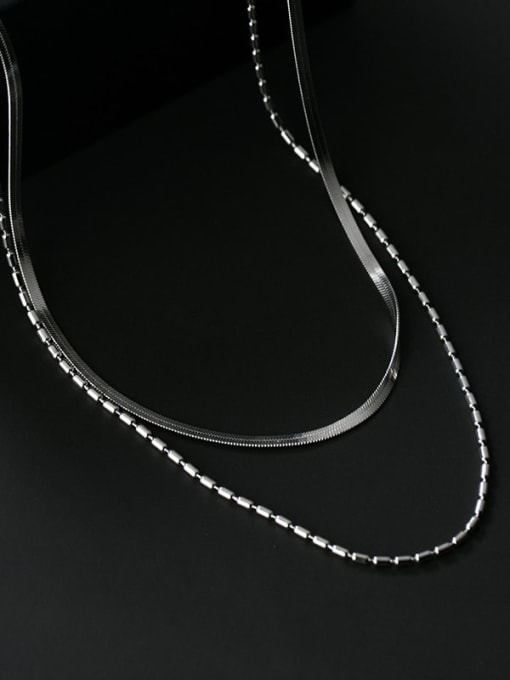 Rosh 925 Sterling Silver Irregular Minimalist Multi Strand Necklace 3