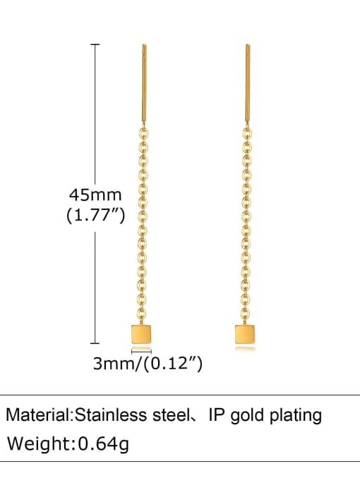golden Stainless steel Geometric Minimalist Threader Earring